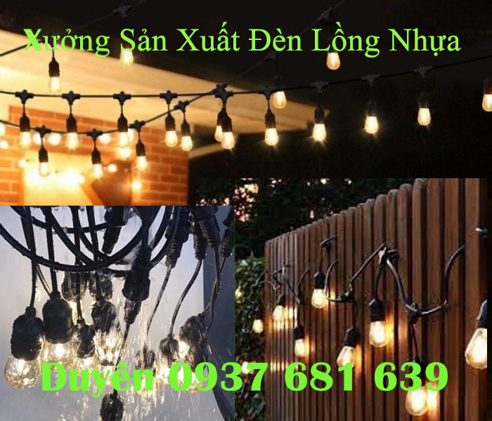 Bộ Dây Đui Đèn Kín Nước Ngoài Trời 10m 20 Đui