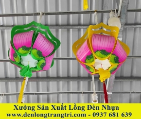 Đèn Lồng Nhựa Hoa Sen In Hình Hoa Sen 30cm