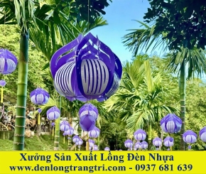 Lồng Đèn Nhựa Hoa Sen 40cm